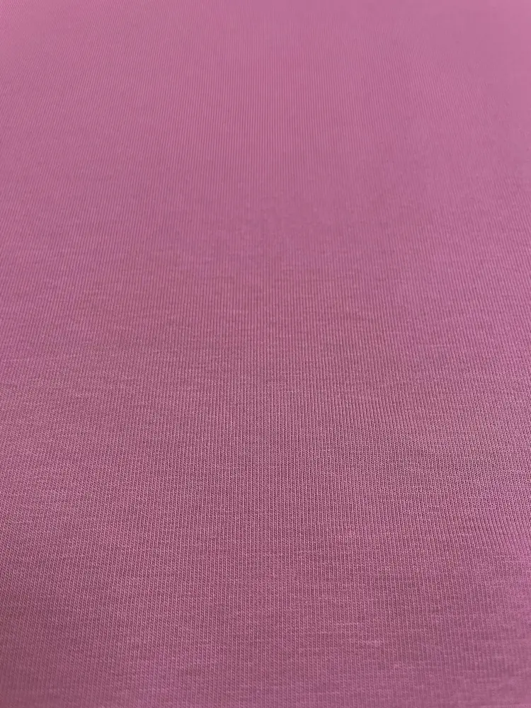 Ein hochwertiger French Terry Sommersweat in einem zarten Altrosa. Die feine, glatte Strickoberfläche des elastischen Baumwollstoffes ist deutlich sichtbar. Ein zeitloser Uni-Stoff, perfekt geeignet für feminine Nähprojekte und als Kombipartner für gemust
