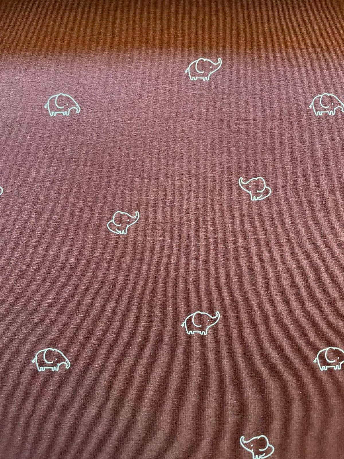 Baumwolljersey „Kleine Elefanten“ – Rostbraun Baumwolljersey „Kleine Elefanten“ – Rostbraun