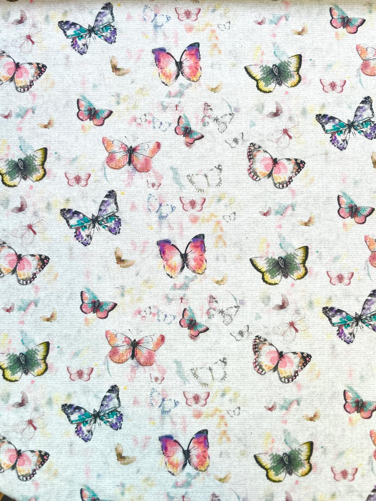 „Sommerflieder-Traum“ Modal French Terry hellgrau Schmetterlinge „Sommerflieder-Traum“ Modal French Terry hellgrau Schmetterlinge