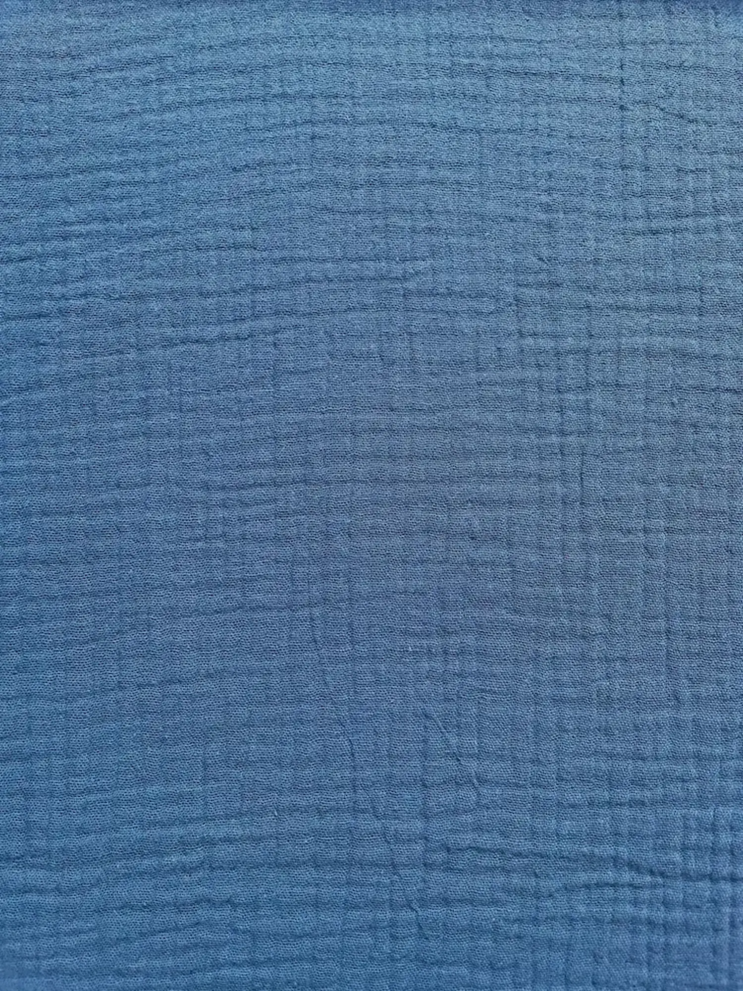 Bio-Musselin Uni-Double Gauze Mittelblau /Jeansblau