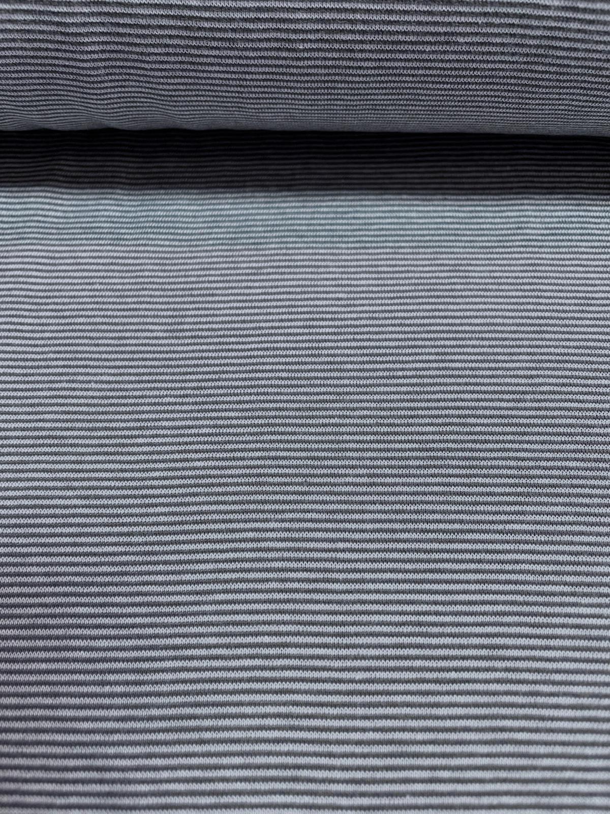 Bündchen schmal gestreift mittelgrau/hellgrau