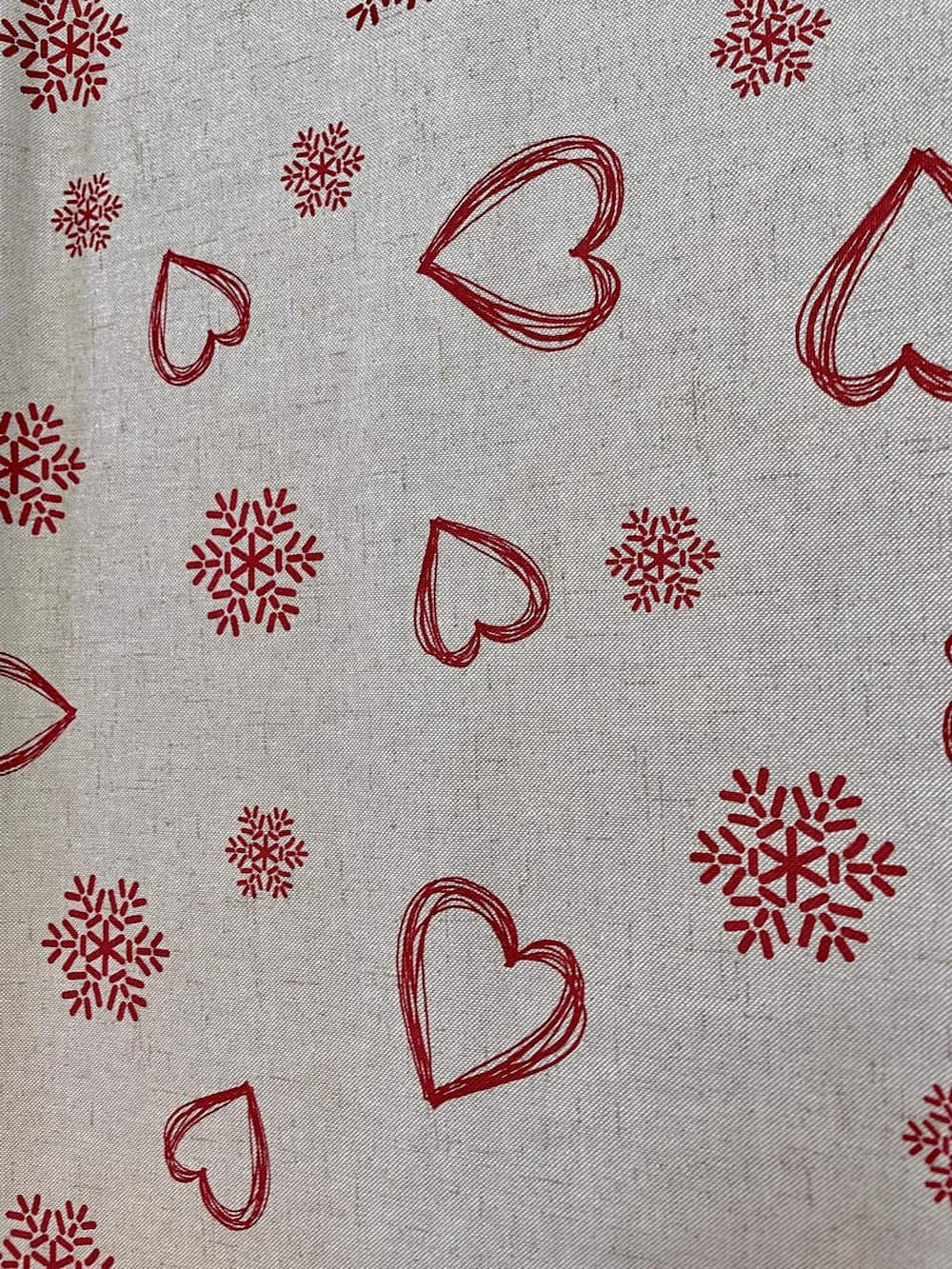 Canvas Weihnachten Herzen Schneeflocken beige/weinrot Canvas Weihnachten Herzen Schneeflocken beige/weinrot